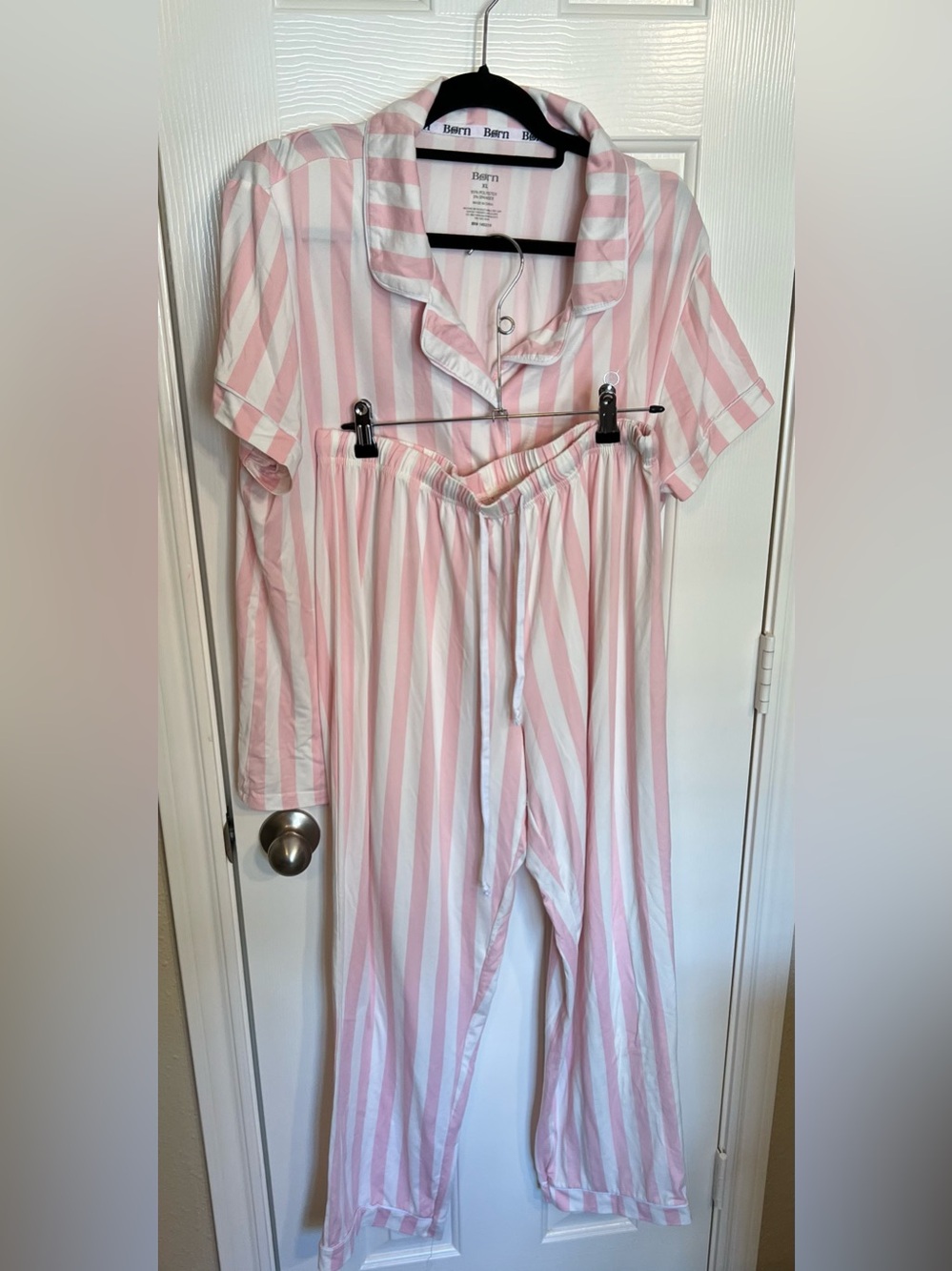 Born Pink & White Striped Kids Pajama Set